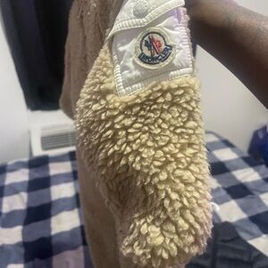 Moncler Cream and Tan Sherpa Jacket